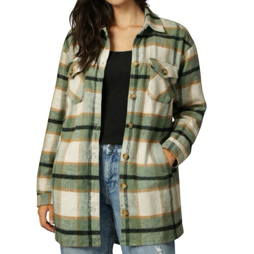 Love poem plaid longline - poem,